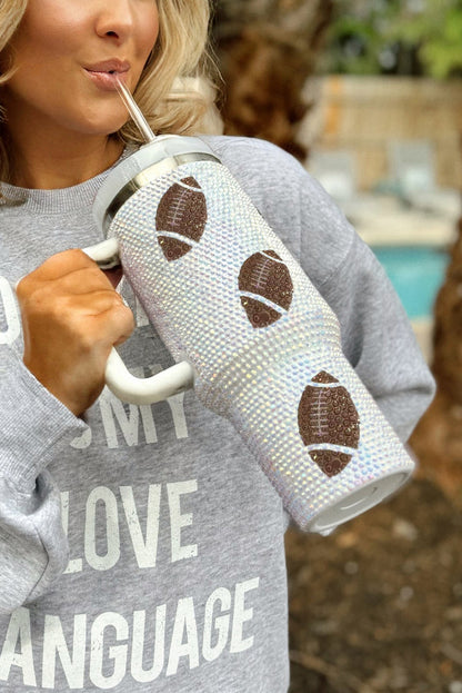 White Game Day Football 40oz Tumbler
