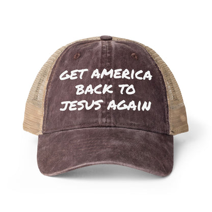 Get America Back To Jesus Hat- Chocolate