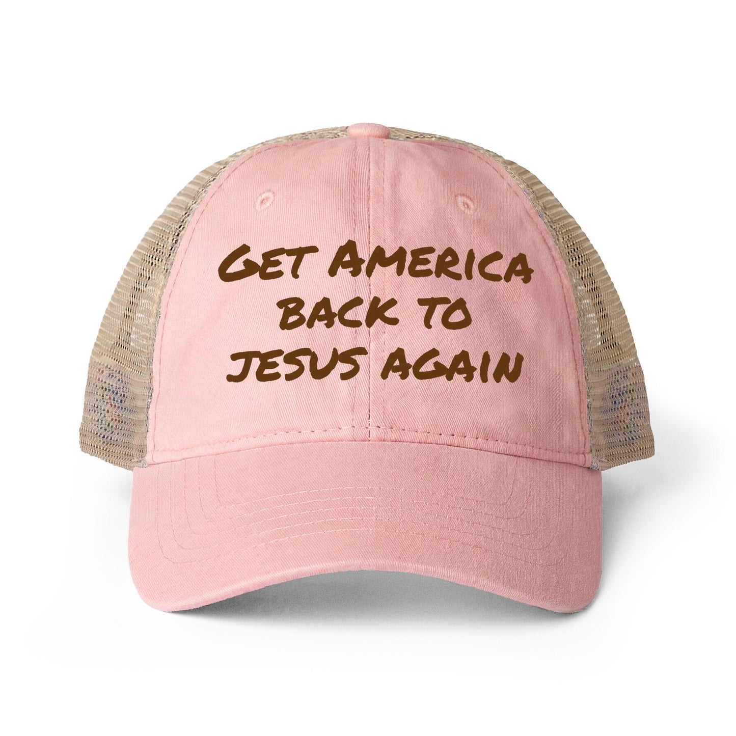 Get America Back To Jesus Hat- Peach Pink