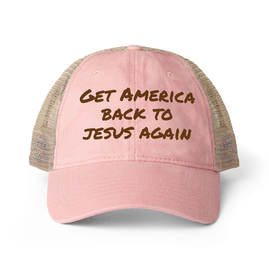 Get America Back To Jesus Hat- Peach Pink