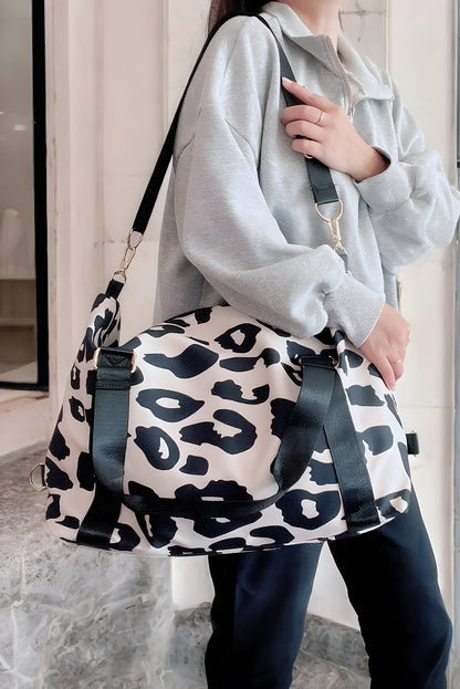 Bright Pink Leopard Print Large Travel Bag