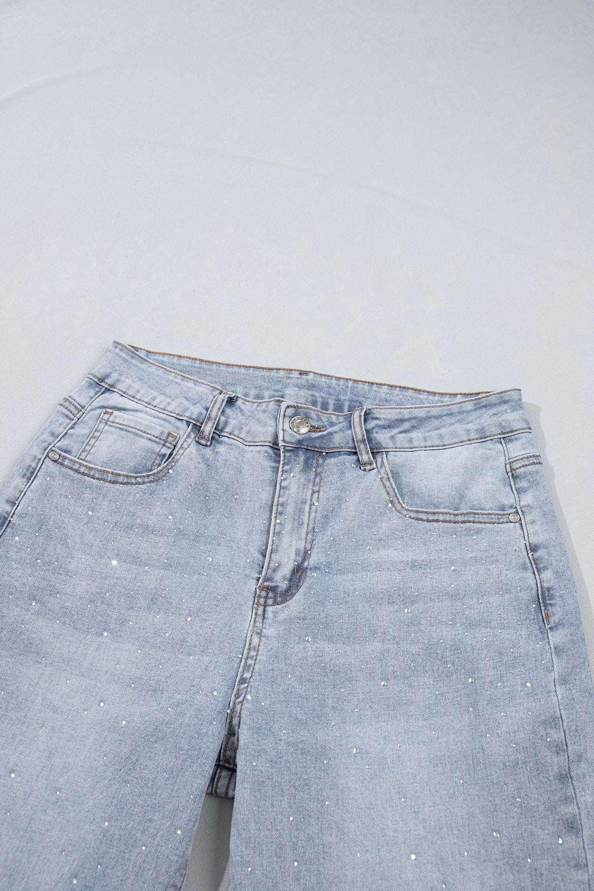Beau Blue Sparkle Detail Western Casual Shift Jeans