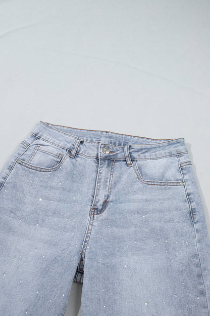 Beau Blue Sparkle Detail Western Casual Shift Jeans