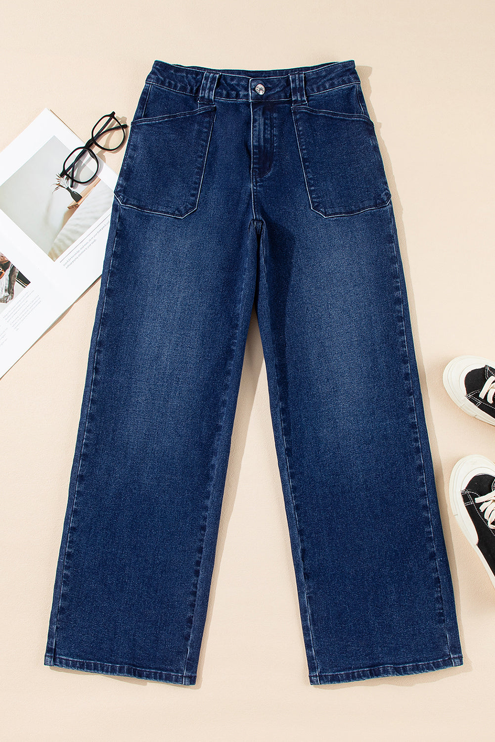 Dirty blue Daily Fashion Straight Leg Mid-rise Shift Jeans