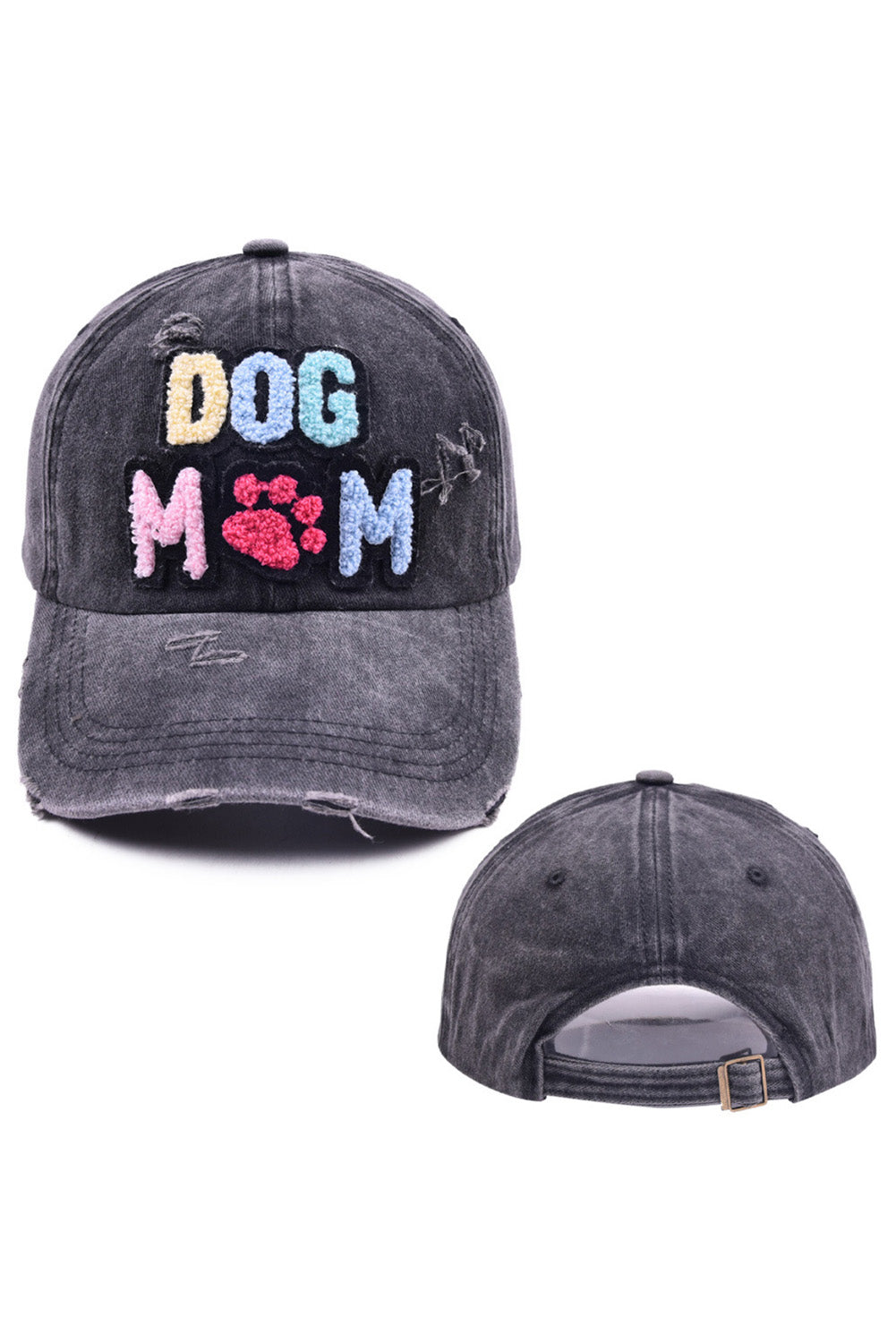 Black Vintage Wash Dog Mom Hat