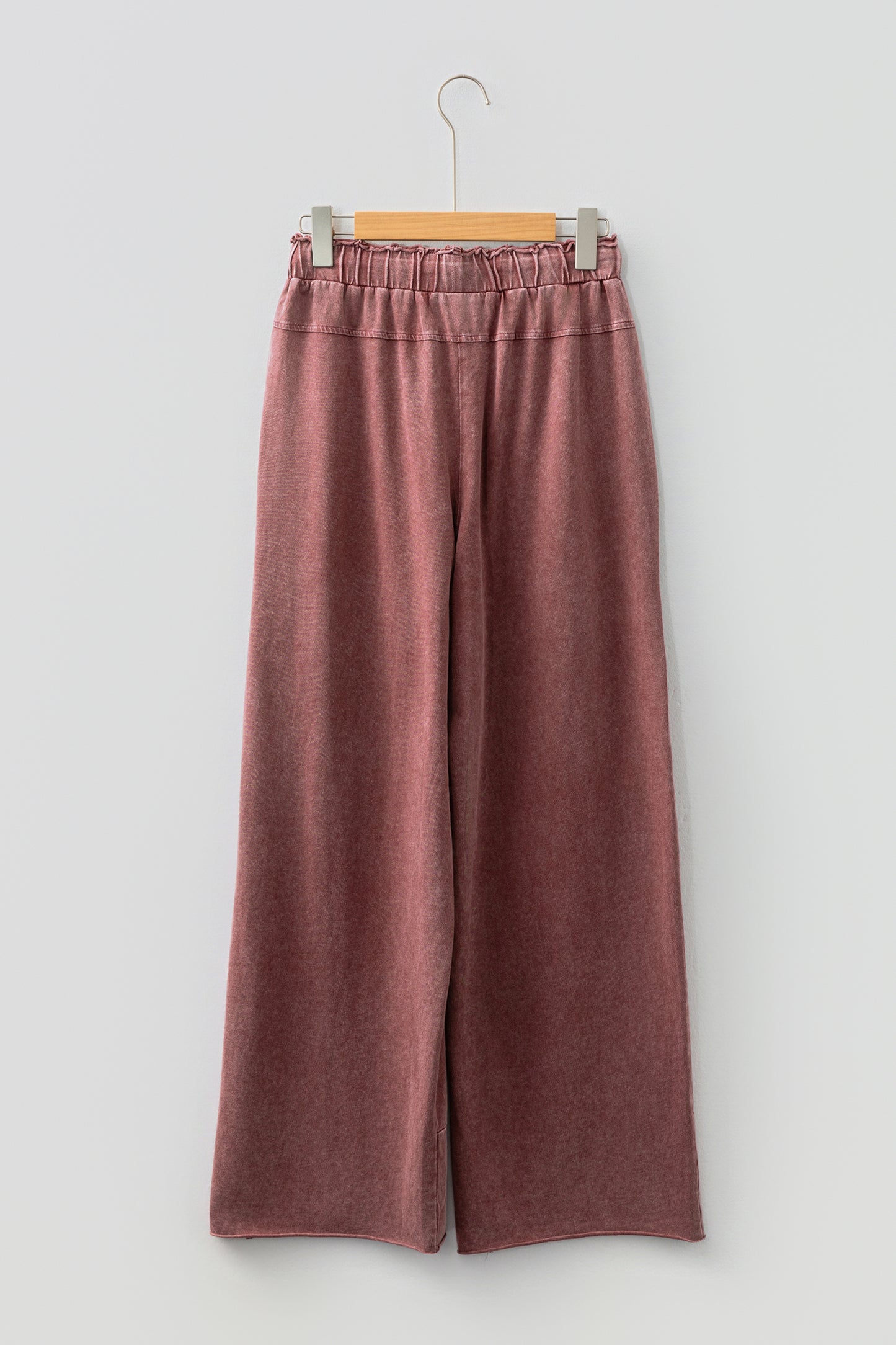 Wild Ginger Mineral Wash Lace-up High Waist Raw Hem Patched Pocket Pants