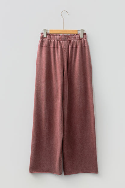 Wild Ginger Mineral Wash Lace-up High Waist Raw Hem Patched Pocket Pants
