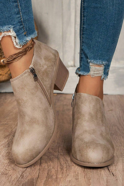 Black Tulip Opening Suede Ankle Boots