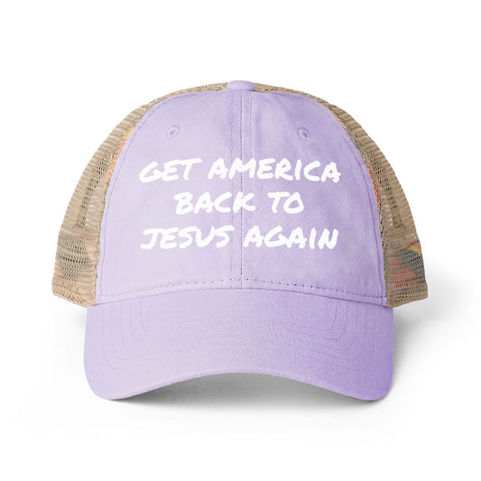 Get America Back To Jesus Again Hat- Light Purple