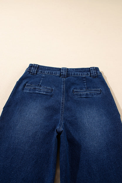 Dirty blue Daily Fashion Straight Leg Mid-rise Shift Jeans