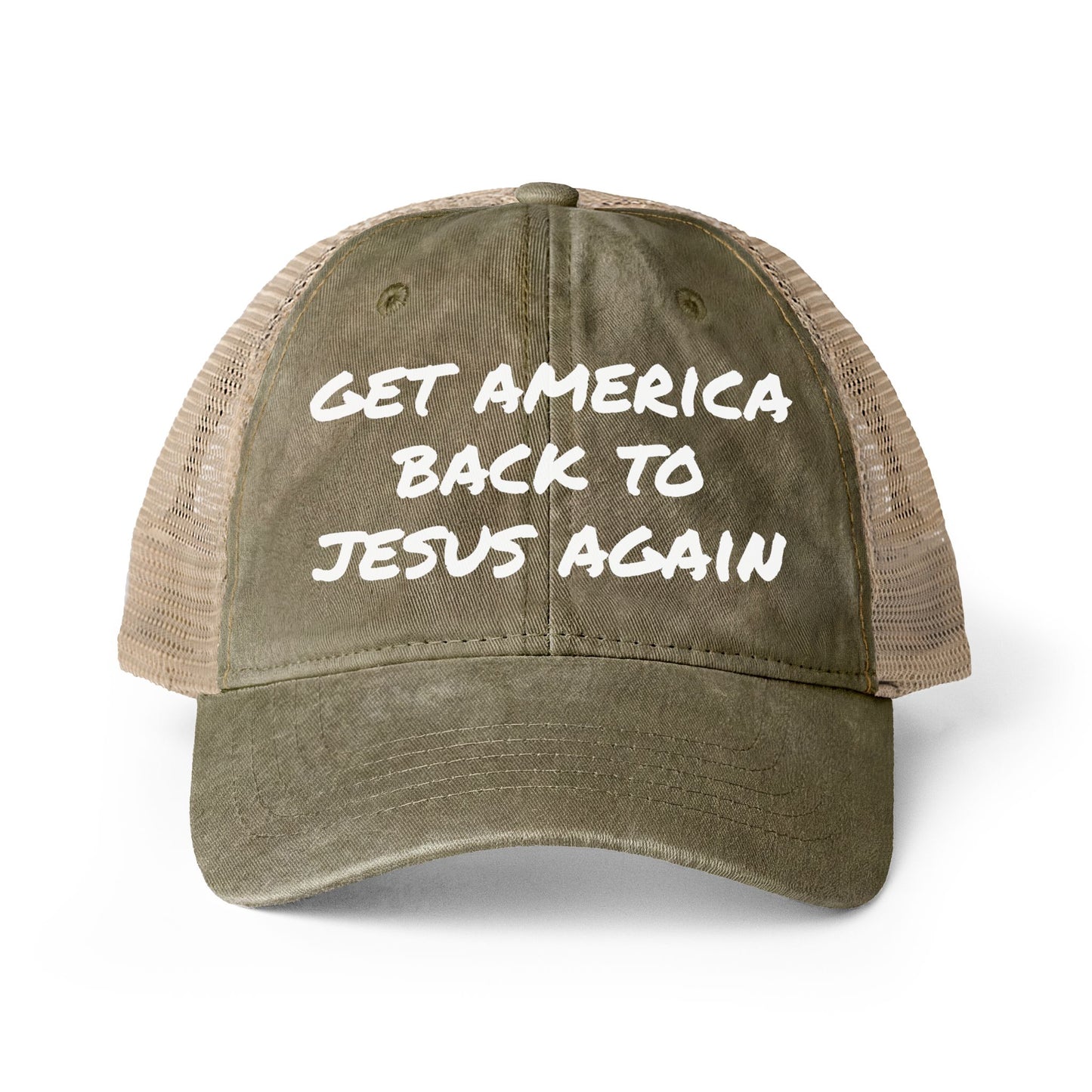 Get America Back To Jesus Hat- Olive