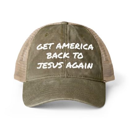 Get America Back To Jesus Hat- Olive