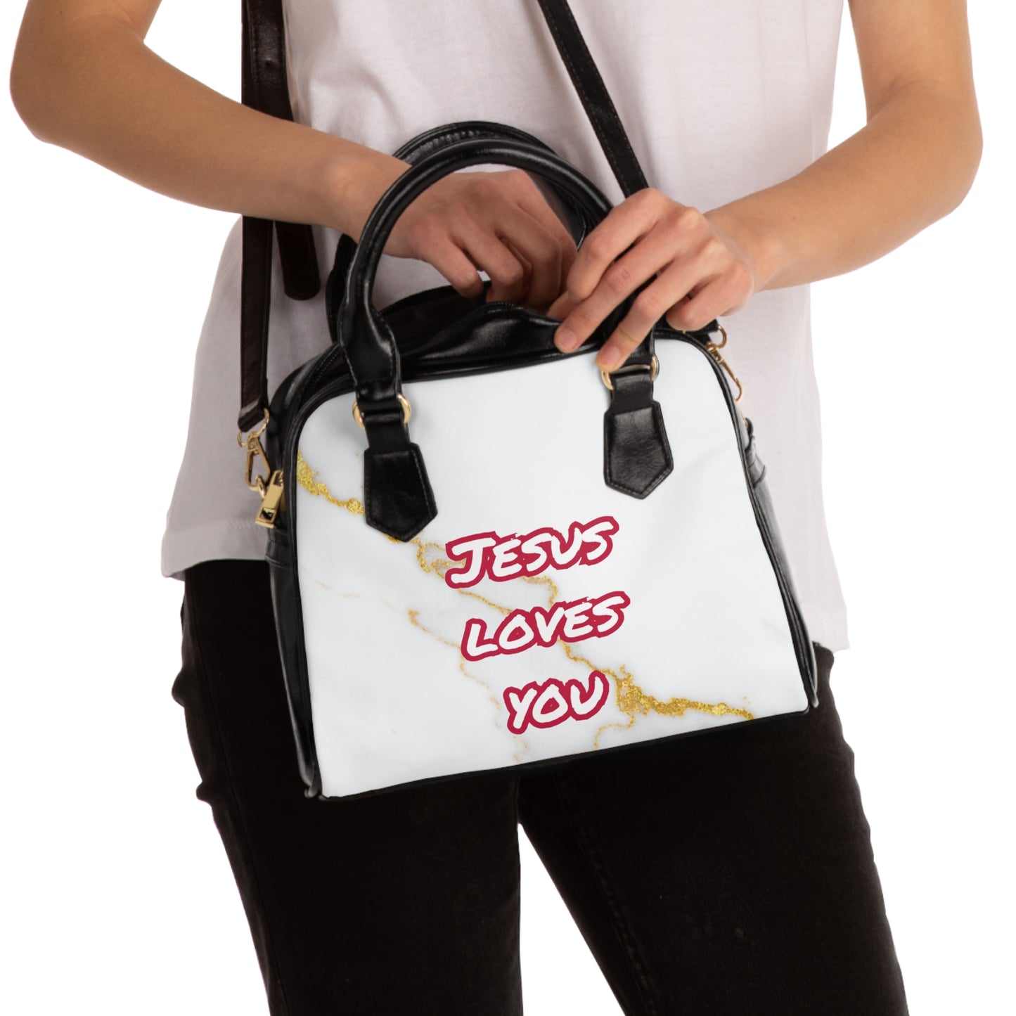 Jesus Handbag- Crimson