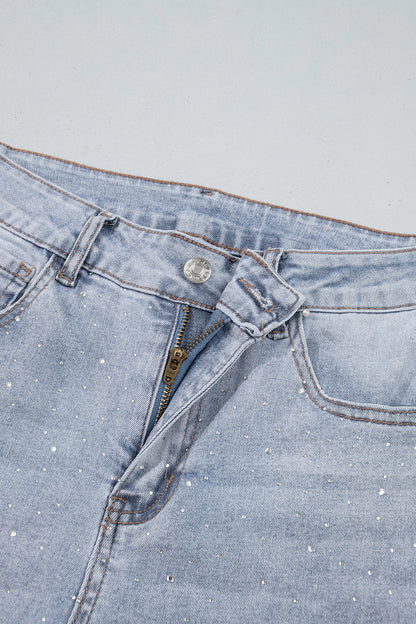 Beau Blue Sparkle Detail Western Casual Shift Jeans